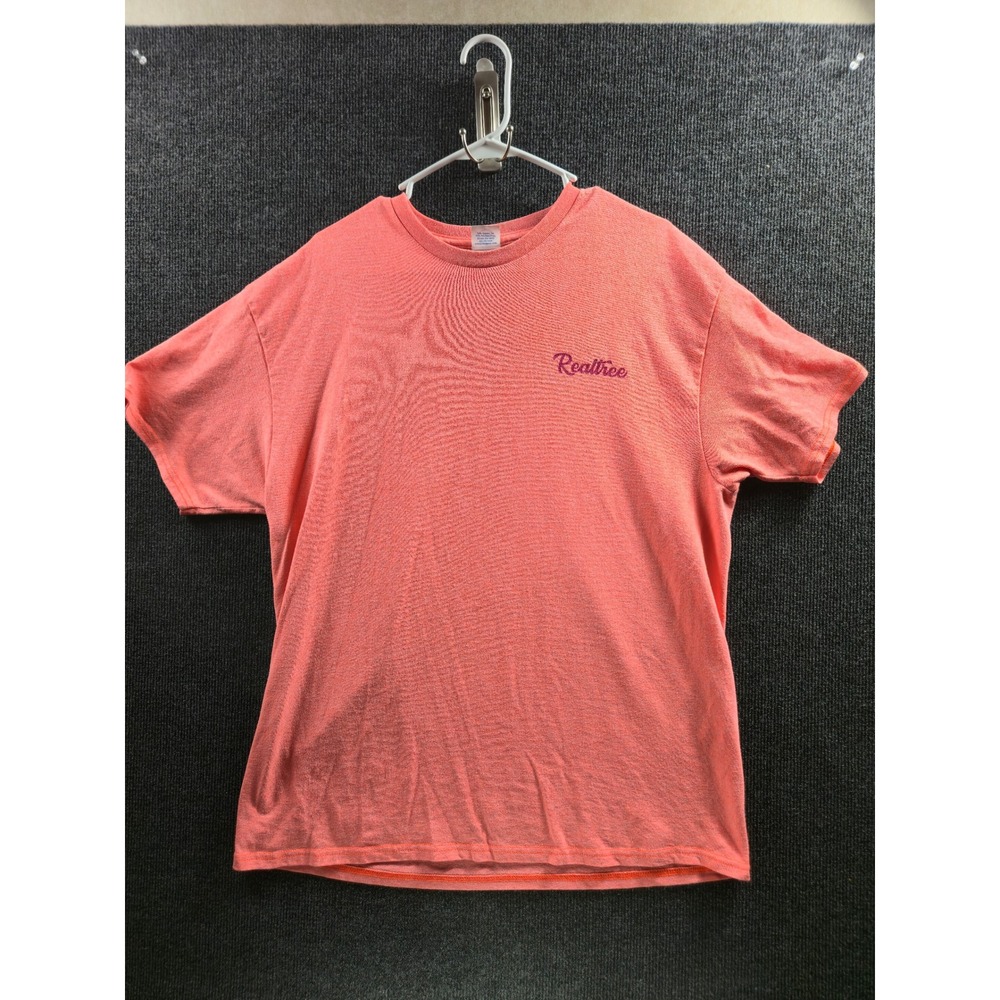 Vintage Realtree Graphic T-Shirt Mens XL Heather Coral Pink Deer Back Logo Tee